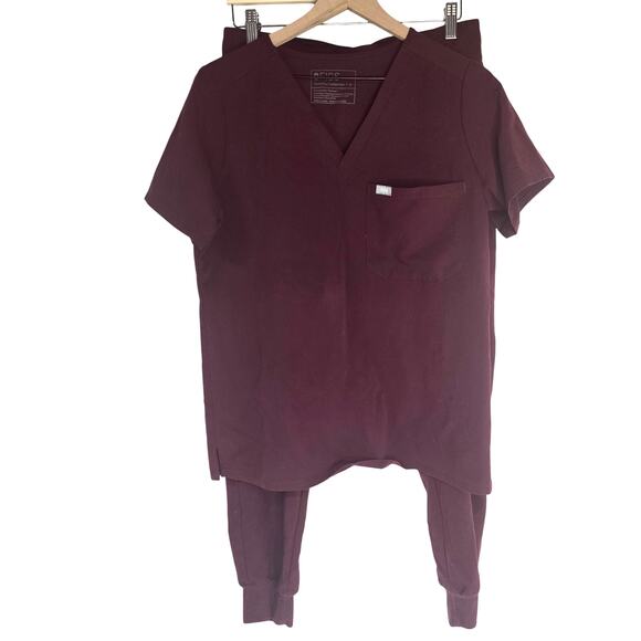 Figs Burgundy Scrub Set - Picture 1 of 11